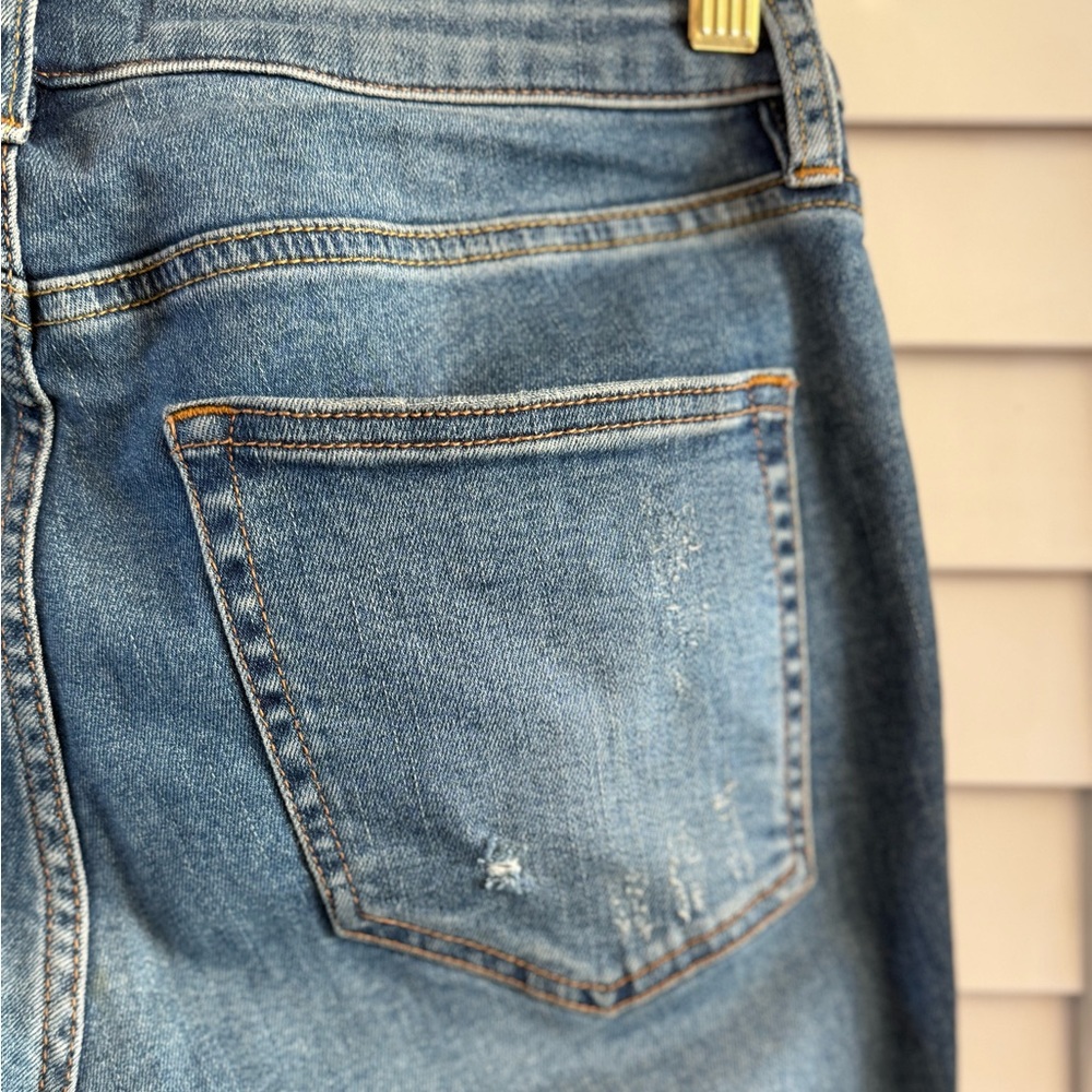 💙 We The Free Distressed Blue Skinny Jeans with Raw Hem size 27 - Picture 5 of 7